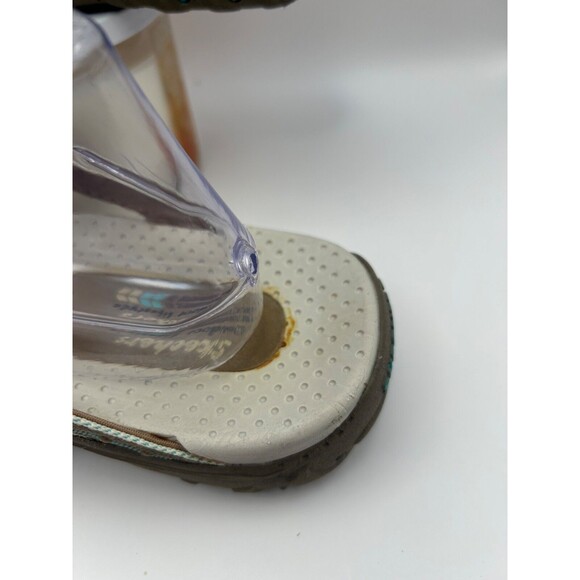 Skechers Reggae Soundstage Women's 9 Taupe Leather Toe Post Slide Sandals 46720 - Picture 5 of 8